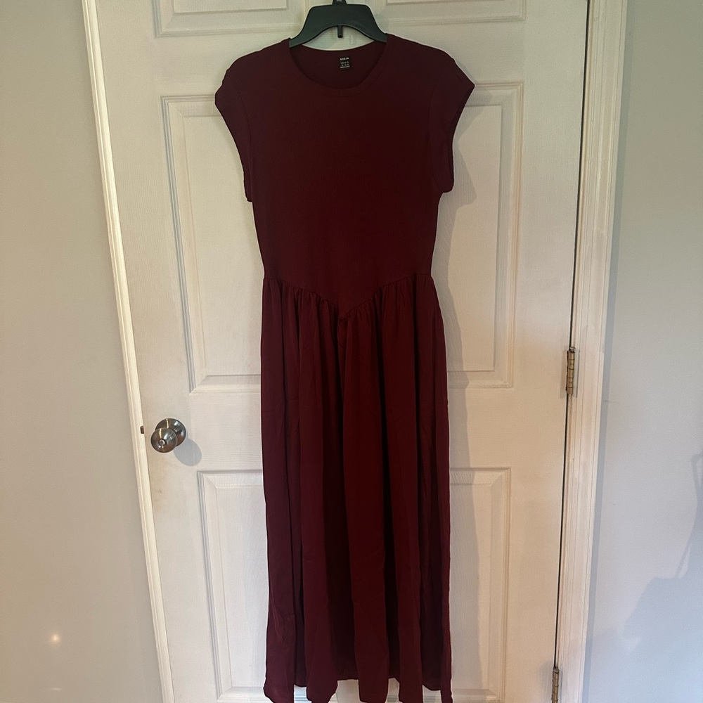 SHEIN Deep Red Maxi Dress